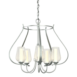 Buy vintage-platinum-with-seeded-glass-with-opal-diffuser-zs-glass-and-white-shade Flora Chandelier by Hubbardton Forge