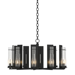Buy black-with-seeded-clear-glass-ii-glass-and-clear-seedy-shade New Town Chandelier by Hubbardton Forge