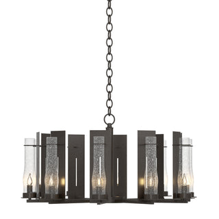 Buy oil-rubbed-bronze-with-seeded-clear-glass-ii-glass-and-clear-seedy-shade New Town Chandelier by Hubbardton Forge