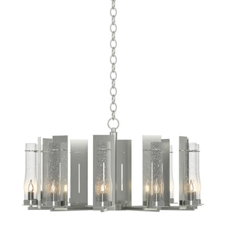 Buy sterling-with-seeded-clear-glass-ii-glass-and-clear-seedy-shade New Town Chandelier by Hubbardton Forge
