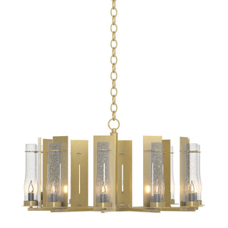 Buy modern-brass-with-seeded-clear-glass-ii-glass-and-clear-seedy-shade New Town Chandelier by Hubbardton Forge