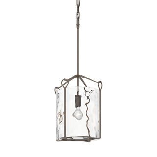 Buy bronze-with-water-glass-ll-glass-and-clear-textured-shade Bow Pendant by Hubbardton Forge