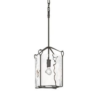 Buy dark-smoke-with-water-glass-ll-glass-and-clear-textured-shade Bow Pendant by Hubbardton Forge