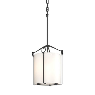 Buy black-with-opal-glass-gg-glass-and-white-shade Bow Mini Pendant by Hubbardton Forge