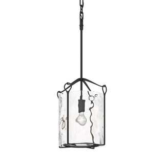 Buy black-with-water-glass-ll-glass-and-clear-textured-shade Bow Pendant by Hubbardton Forge