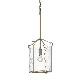 Buy soft-gold-with-water-glass-ll-glass-and-clear-textured-shade Bow Mini Pendant by Hubbardton Forge