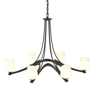 Buy oil-rubbed-bronze-with-opal-glass-gg-glass-and-white-shade Ribbon Chandelier by Hubbardton Forge