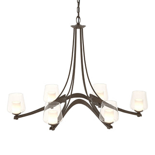 Buy bronze-with-clear-glass-with-opal-diffuser-zu-glass-and-clear-shade Ribbon Chandelier by Hubbardton Forge