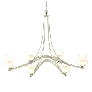 Buy sterling-with-clear-glass-with-opal-diffuser-zu-glass-and-clear-shade Ribbon Chandelier by Hubbardton Forge