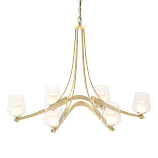 Buy modern-brass-with-clear-glass-with-opal-diffuser-zu-glass-and-clear-shade Ribbon Chandelier by Hubbardton Forge