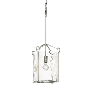 Buy sterling-with-water-glass-ll-glass-and-clear-textured-shade Bow Pendant by Hubbardton Forge
