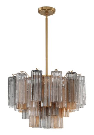 Buy aged-brass-with-tronchi-glass-glass-and-multicolor-shade Addis Chandelier by Crystorama
