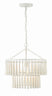 Matte White with Wood Drops Glass and Woven/Natural Shade