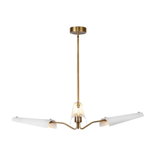 Buy matte-white-vintage-brass-and-white-shade Osorio Chandelier by Alora