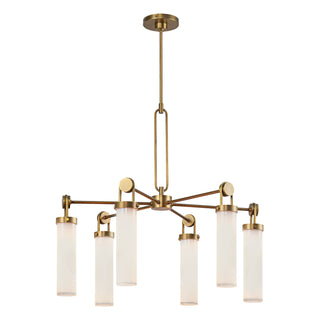 Buy vintage-brass-glossy-opal-with-glossy-opal-glass-glass-and-white-shade Wynwood Chandelier by Alora