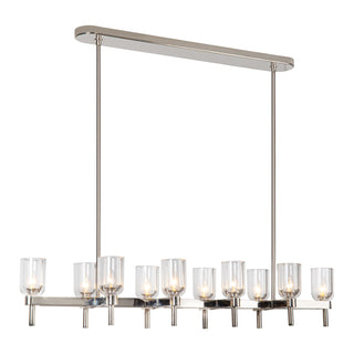 Buy clear-crystal-polished-nickel-with-clear-crystal-glass-and-clear-shade Lucian Linear Pendant by Alora