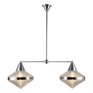 Buy polished-nickel-prismatic-glass-and-clear-textured-shade Willard Linear Pendant by Alora