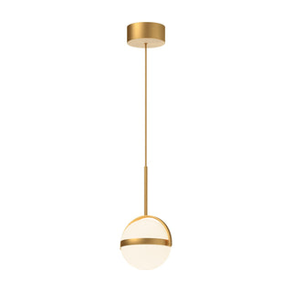 Buy brushed-gold-with-white-acrylic-diffuser-glass-and-white-shade Globo Pendant by Alora
