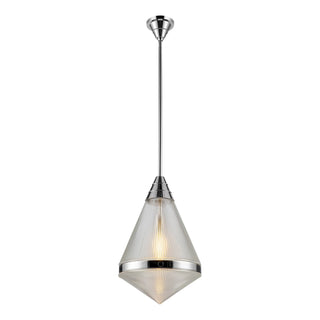 Buy polished-nickel-prismatic-glass-and-clear-shade Willard Pendant by Alora