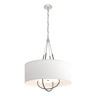 Buy vintage-platinum-with-natural-anna-shade-sf-glass-and-white-shade Loop Pendant by Hubbardton Forge