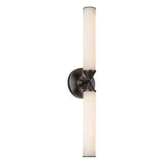 Buy urban-bronze-frosted-ribbed-glass-and-white-shade Edwin Vanity by Alora