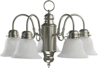 Buy satin-nickel Nooks Chandelier by Quorum