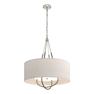 Buy sterling-with-flax-shade-se-glass-and-white-shade Loop Pendant by Hubbardton Forge