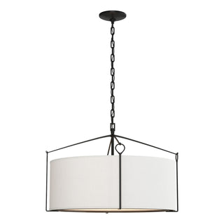 Buy black-with-natural-anna-shade-sf-glass-and-white-shade Bow Pendant by Hubbardton Forge