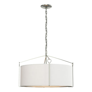 Buy sterling-with-natural-anna-shade-sf-glass-and-white-shade Bow Pendant by Hubbardton Forge