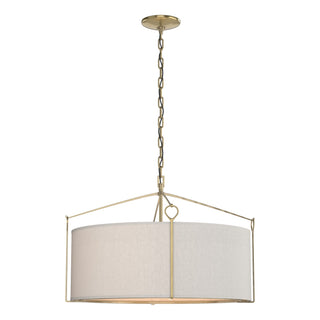 Buy modern-brass-with-flax-shade-se-glass-and-white-shade Bow Pendant by Hubbardton Forge