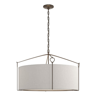 Buy bronze-with-flax-shade-se-glass-and-white-shade Bow Pendant by Hubbardton Forge