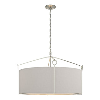 Buy sterling-with-flax-shade-se-glass-and-white-shade Bow Pendant by Hubbardton Forge