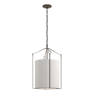 Buy dark-smoke-with-flax-shade-se-glass-and-white-shade Bow Pendant by Hubbardton Forge