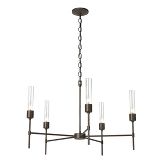 Buy bronze-with-clear-glass-zm-glass-and-clear-shade Vela Chandelier by Hubbardton Forge