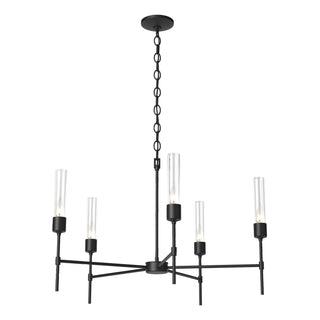 Buy black-with-clear-glass-zm-glass-and-clear-shade Vela Chandelier by Hubbardton Forge