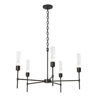 Buy oil-rubbed-bronze-with-clear-glass-zm-glass-and-clear-shade Vela Chandelier by Hubbardton Forge