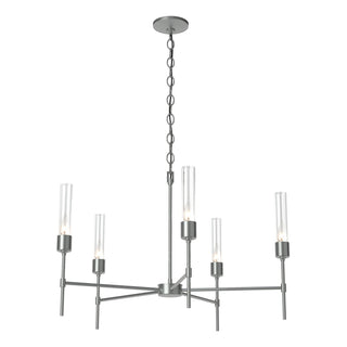 Buy vintage-platinum-with-clear-glass-zm-glass-and-clear-shade Vela Chandelier by Hubbardton Forge