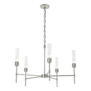 Buy sterling-with-clear-glass-zm-glass-and-clear-shade Vela Chandelier by Hubbardton Forge