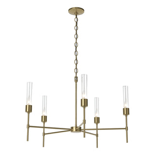 Buy modern-brass-with-clear-glass-zm-glass-and-clear-shade Vela Chandelier by Hubbardton Forge