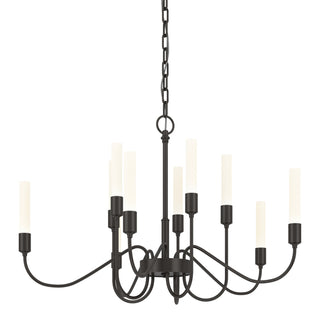 Buy oil-rubbed-bronze-and-white-shade Lisse Chandelier by Hubbardton Forge