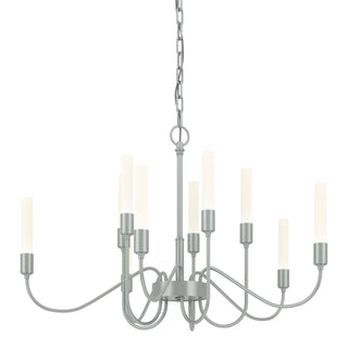 Buy vintage-platinum-and-white-shade Lisse Chandelier by Hubbardton Forge