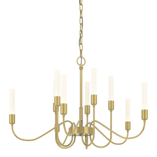Buy modern-brass-and-white-shade Lisse Chandelier by Hubbardton Forge