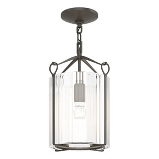 Buy dark-smoke-with-clear-glass-zm-glass-and-clear-textured-shade Bow Semi-Flush Mount Ceiling Light by Hubbardton Forge