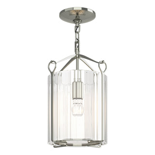 Buy sterling-with-clear-glass-zm-glass-and-clear-textured-shade Bow Semi Flush Mount Light by Hubbardton Forge