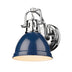 Chrome with Navy Blue Glass and Blue Shade