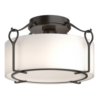 Buy oil-rubbed-bronze-with-opal-glass-gg-glass-and-white-shade Bow Flush Mount Ceiling Light by Hubbardton Forge
