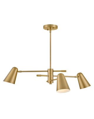 Buy lacquered-brass-and-brass-gold-shade Birdie Chandelier by Lark
