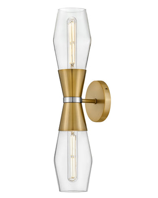 Buy lacquered-brass-with-clear-glass-and-clear-shade Livie Outdoor (Damp) Sconce by Lark