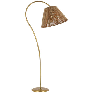 Buy hand-rubbed-antique-brass-with-8-x-18-x-12-natural-abaca-glass-and-woven-natural-shade Dume Floor Lamp by Visual Comfort Signature