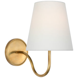 Buy hand-rubbed-antique-brass-with-4-x-6-x-6-5-linen-glass-and-natural-cream-shade Lyndsie Outdoor (Damp) Sconce by Visual Comfort Signature